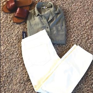 NWT Old Navy White Corduroy Pants